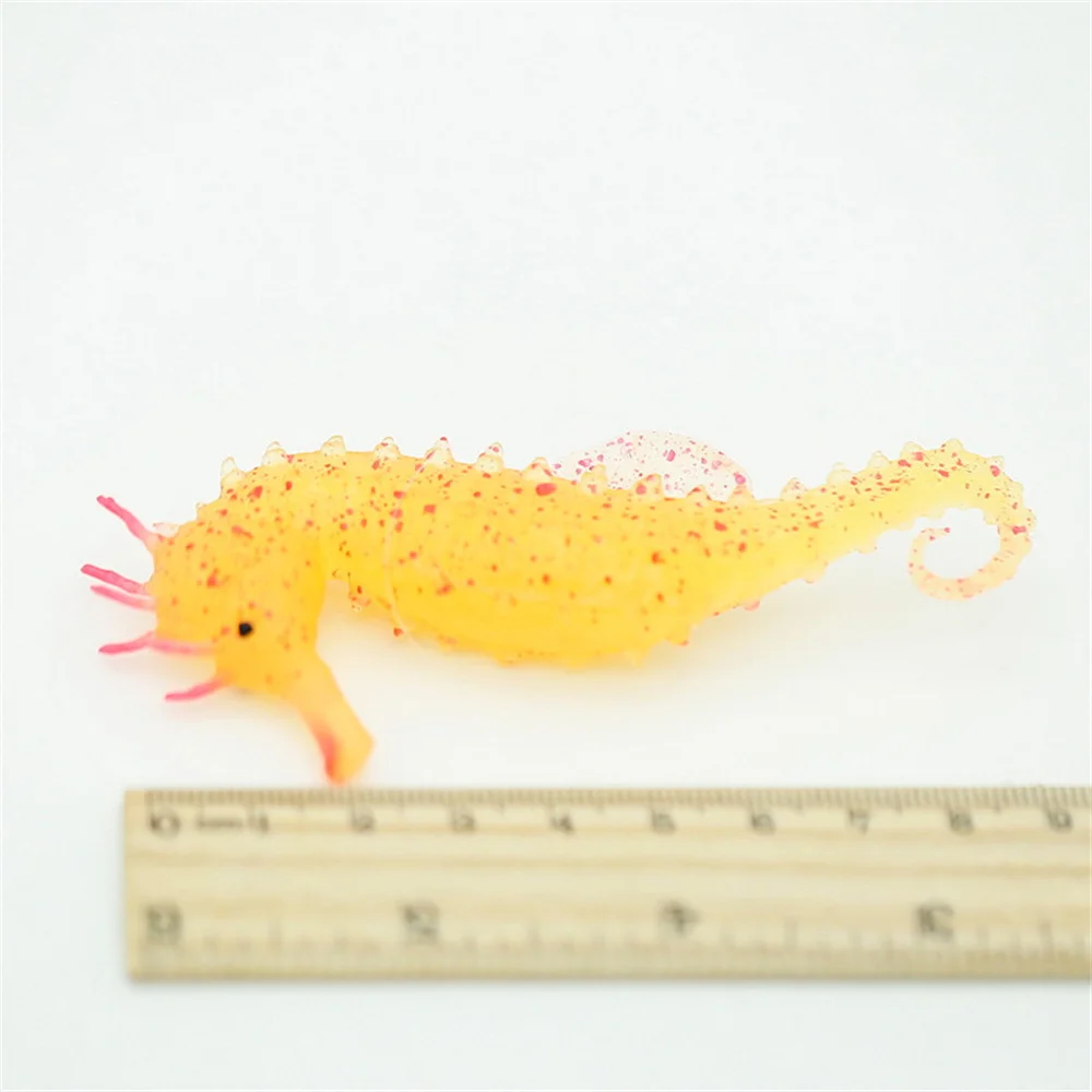 1~10PCS Luminous Seahorse Aquarium Ornament Glow In Dark Landscaping Silicone Sea Horse Glowing Fish Tank Decoration Hippocampus