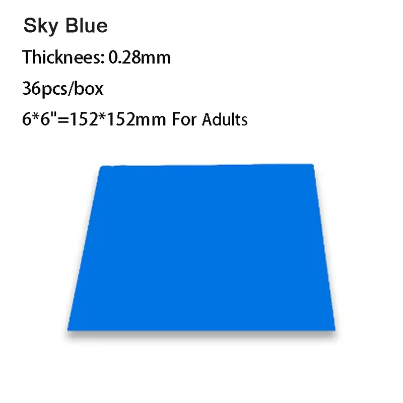 Barrage Dentaire (dental Dam) Bleu 6x6 Cm - Caoutchouc Latex Naturel, 36 Pièces Neuf