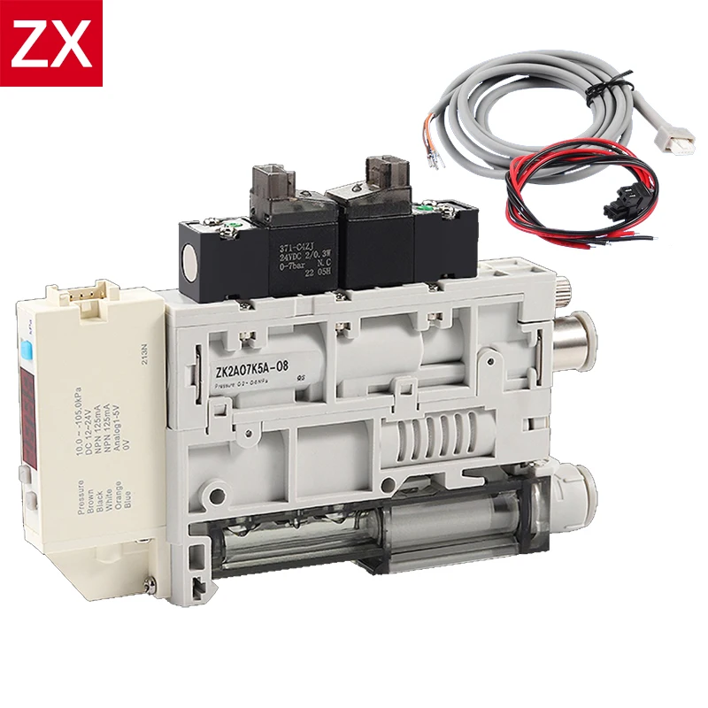 

ZK2A07K5A-10K5A-08 Small Digital Display With Rupture Valve Integrated Vacuum Generator Suction And Rupture Integrated