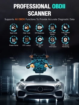 ANCEL AD410 PRO Code Reader Battery Test Check Engine With Full OBD2 Function Car Diagnostic