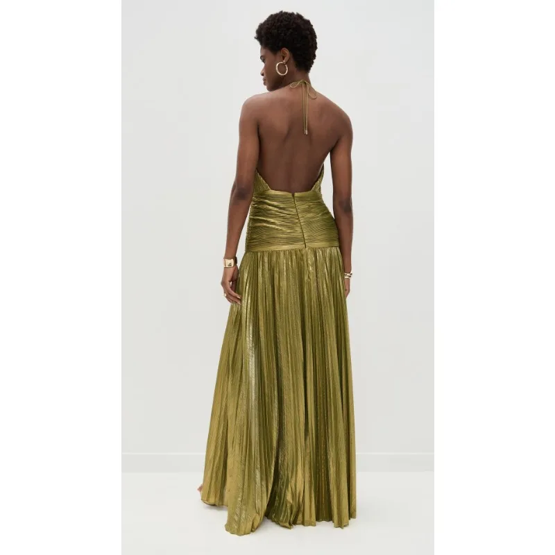 Luxurious Women Corset Party Cocktail Dress Sexy Off Shoulder Halter Folds Slit Guest Celebrity Long Dress Celebrity Prom Gown - Image 6