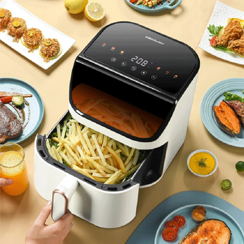 

Air Fryer Home Visible 7L Electric Fryer Smart Touch Screen Oil-free Low-fat Frying Oven French Fries Machine 220V