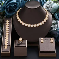 2024 Best Selling 4-Piece Bridal Wedding Jewelry Set Dubai Nigeria Jewelry Set Women's Wedding Party Accessories Design 1