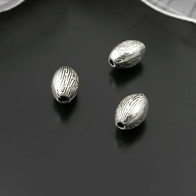 

50PCS 9x6MM Antique Silver Zinc Alloy Oval Spacer Beads Bracelets Beads Jewelry Making Supplies Diy Findings Accessories