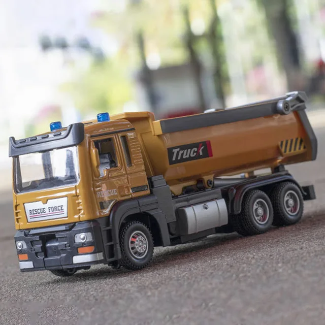 1/32 Scale Toy Car Model Engineering Dump Truck Alloy Diecast Sound Light Pull Back Tipping Bucket Tipcart Vehicle For Boys Gift 6
