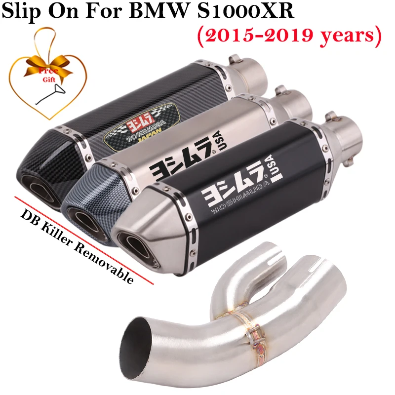 

Slip On For BMW S1000XR S1000 XR 2015 - 2019 Motorcycle Exhaust System Escape Modified Middle Link Pipe Moto Muffler DB Killer