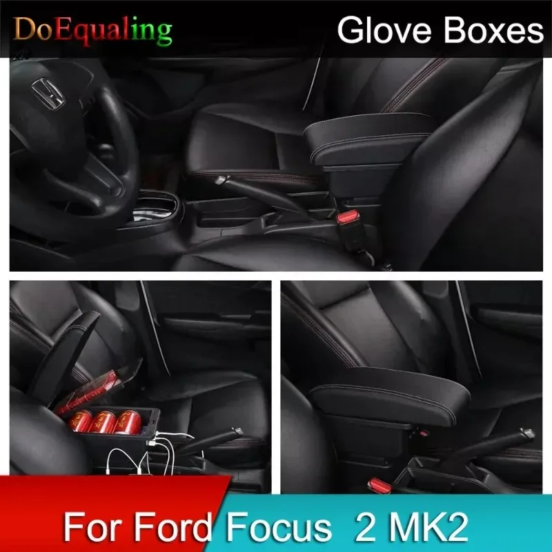 

Для Ford Focus Fox 2 MK2 ящик для хранения в подлокотнике автомобиля внутренние запасные части для хранения подлокотников аксессуары USB