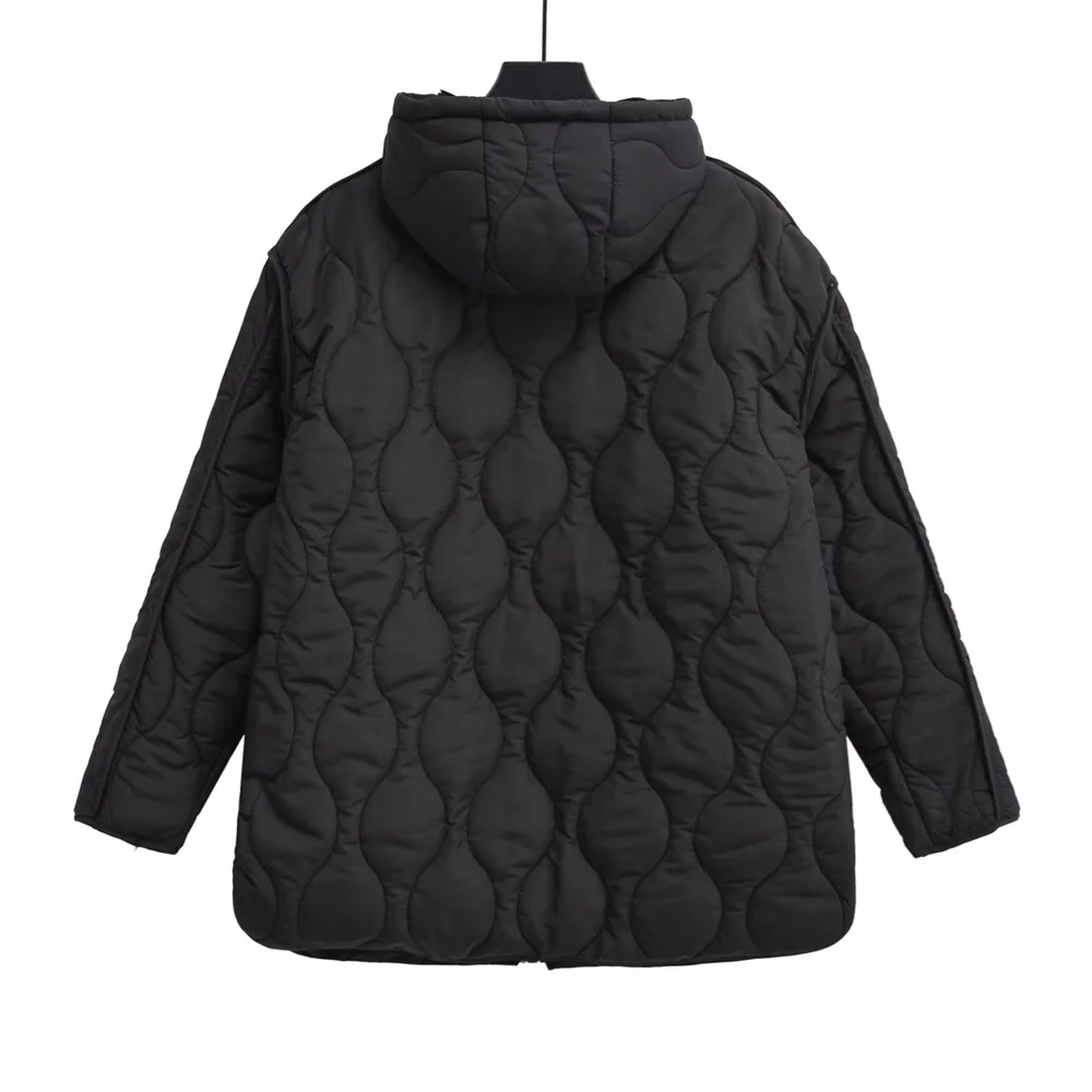 UNIZERA 2023 Autumn/Winter New Product Women's New Fashion and Casual Versatile Stand up Collar Hooded Jacket Cotton Coat 5