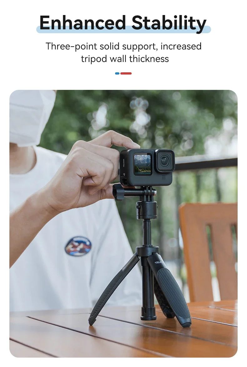 Portable Extendable Selfie Stick Tripod for GoPro/Insta360/DJI Osmo - Quick Rele