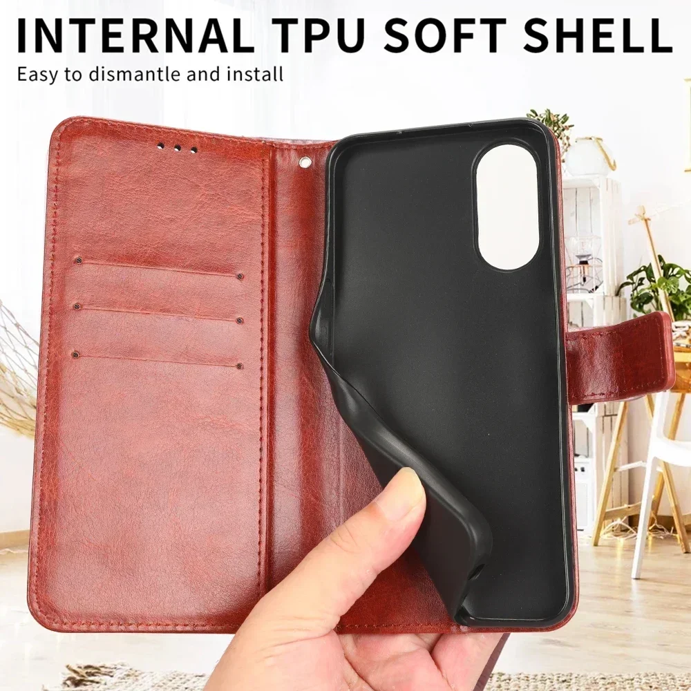Leather Flip Case with Wallet and Kickstand Features