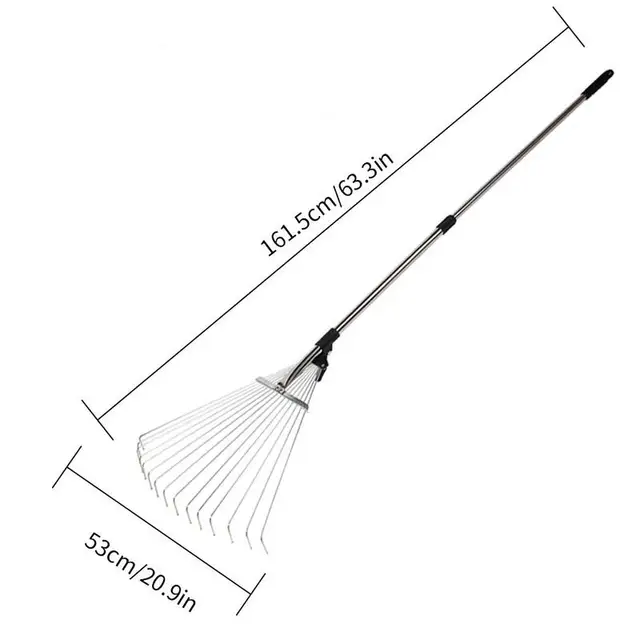 Kerti Levél Gereblye Összecsukható Gyepkert A Gyep Kertészkedéséhez Levelek És Más Törmelékek Gyűjtéséhez Hátsó Udvarban - Image 6