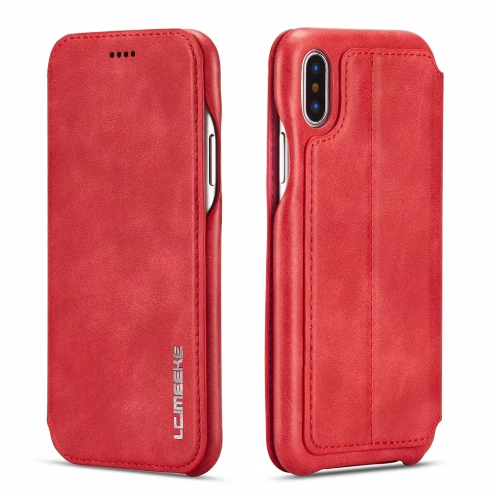 Ultrathin Magnetic Leather Wallet Card Flip Case