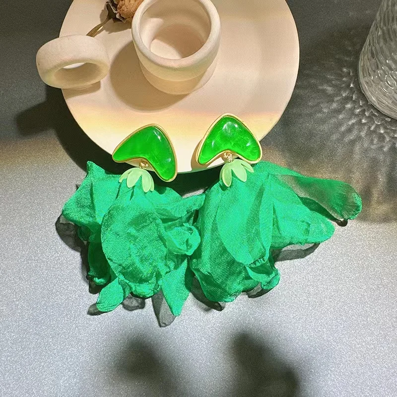 Temperament Handmade Cotton Woman Long Tassel Holiday Earrings Accessories