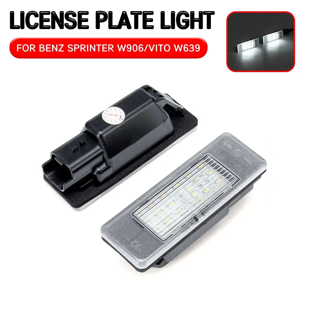 2Pc Led Targa Lampada Luce Per Mercedes-Benz Sprinter W906 2006-On /Vito W639 Mercedes Per Benz Sprinter 2003-2014