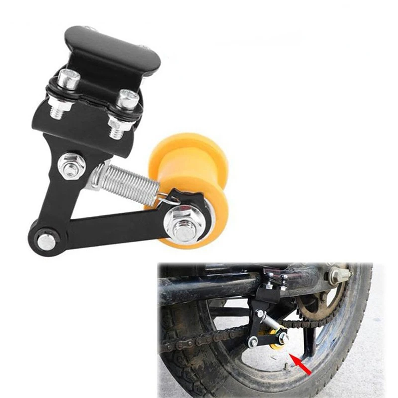 Universal Motorcycle Chain Adjuster with Guide Wheels, Tensor Guide, Motorized Bike Sprocket
