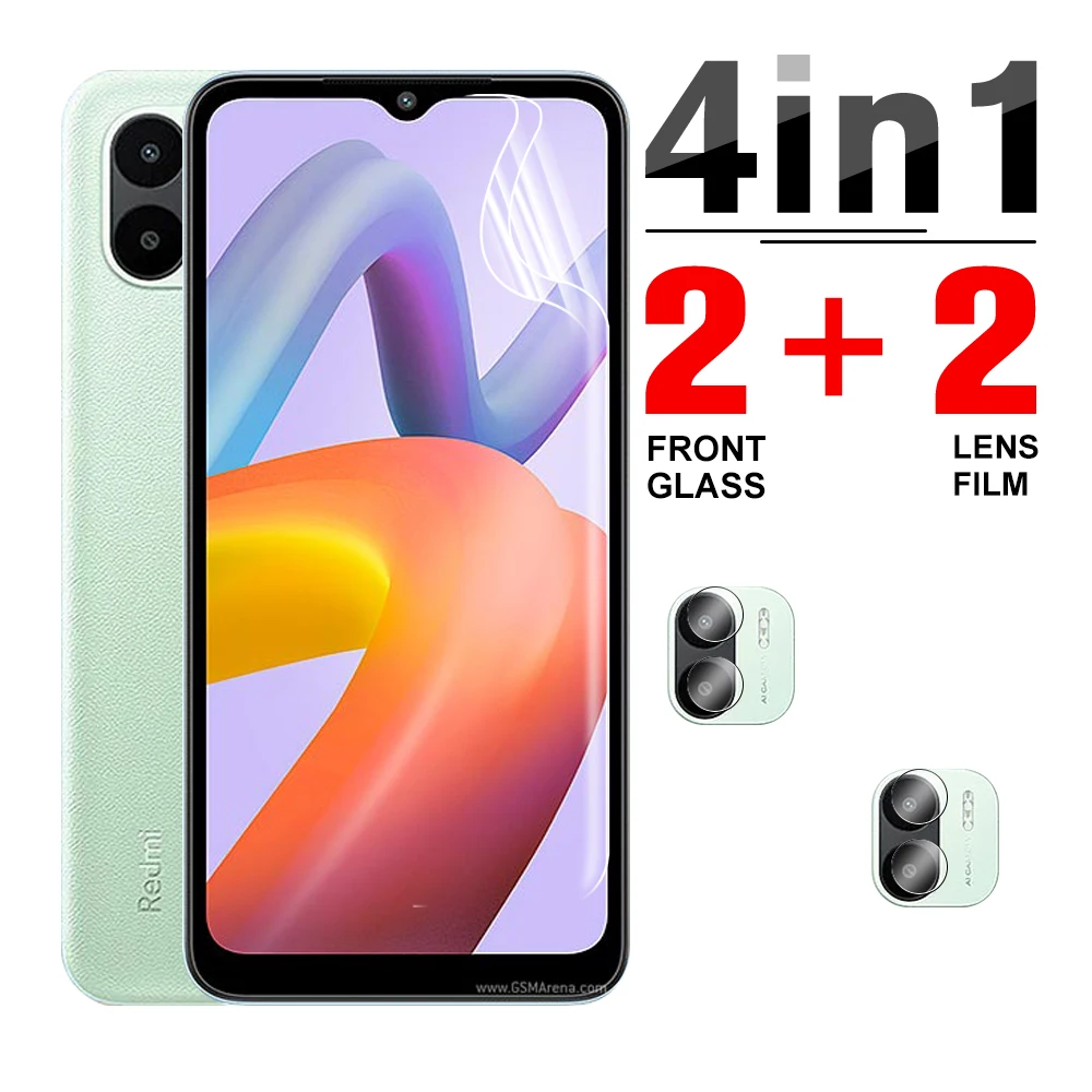 

Защитная пленка для объектива камеры 4 в 1 для Xiaomi Redmi A2 plus redmy readmi Red Mi A1, Гидрогелевая пленка с полной проклейкой и устойчивостью к царапинам