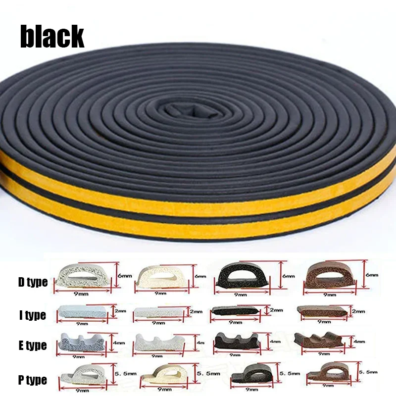 Weatherproof Self-Adhesive Door and Window Insulation Strip - Noise Reduction & Draft Stopper Tape (Available in 5m/10m)