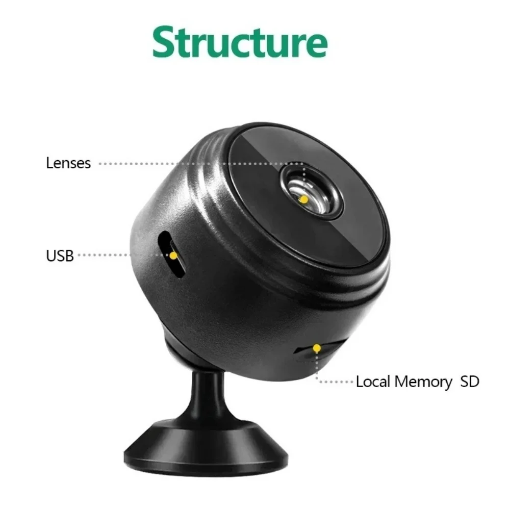 A9 Mini WiFi Surveillance Camera 1080P HD with Night Vision Camcorder Smart Life Home Security Video Recorder for Infants Pets 2