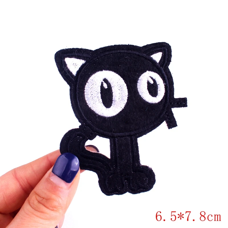 Cute Cat Embroidered Patches For Clothing Thermoadhesive Patches On Kids Clothes Applique DIY Cartoon Badges Animal Stickers 