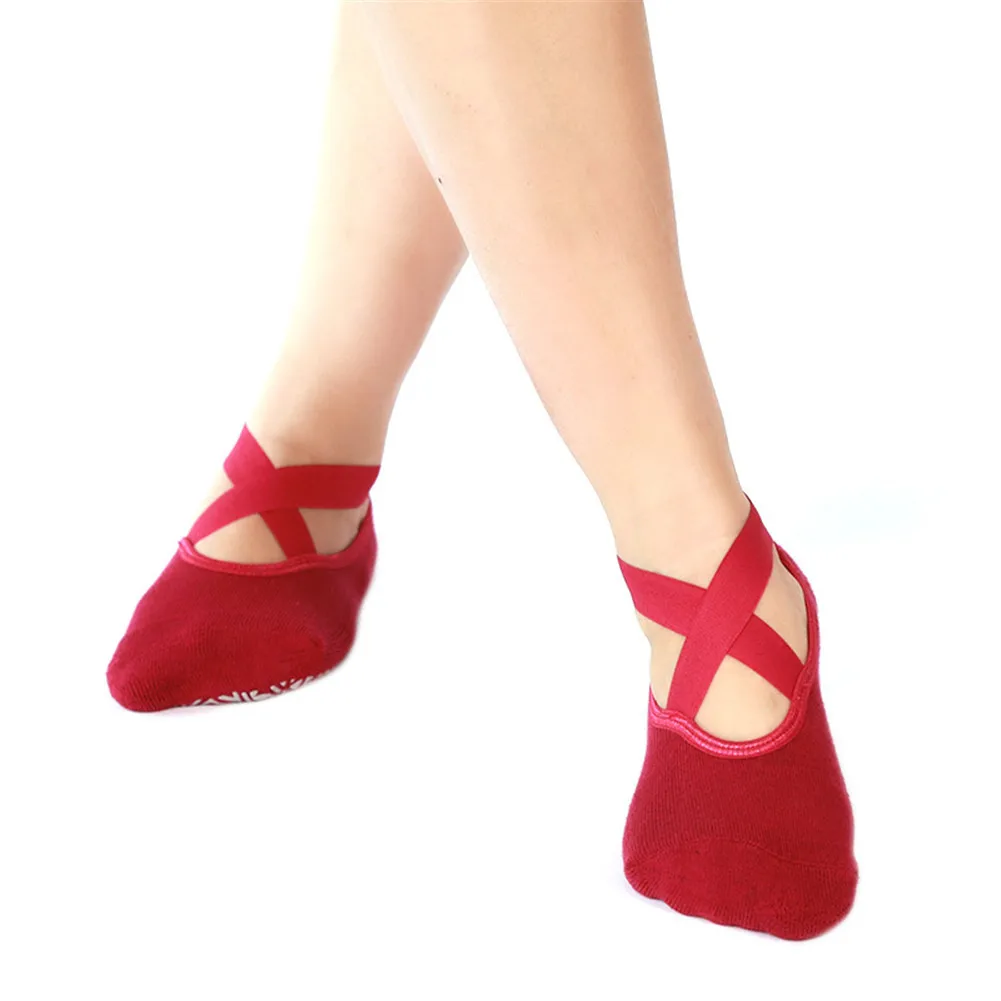 Yoga socks Women Yoga Socks Anti Slip Bandage Sports Ladies Girls Ballet Socks Dance Sock Slippers Yoga Non Slip Acupressure Mat