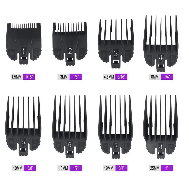 8-teiliges Universal-Haarschneidemaschinen-Aufsatzkamm-Set – Professionelles Ersatz-Set für elektrische Haarschneider und Trimmer – Detail 10