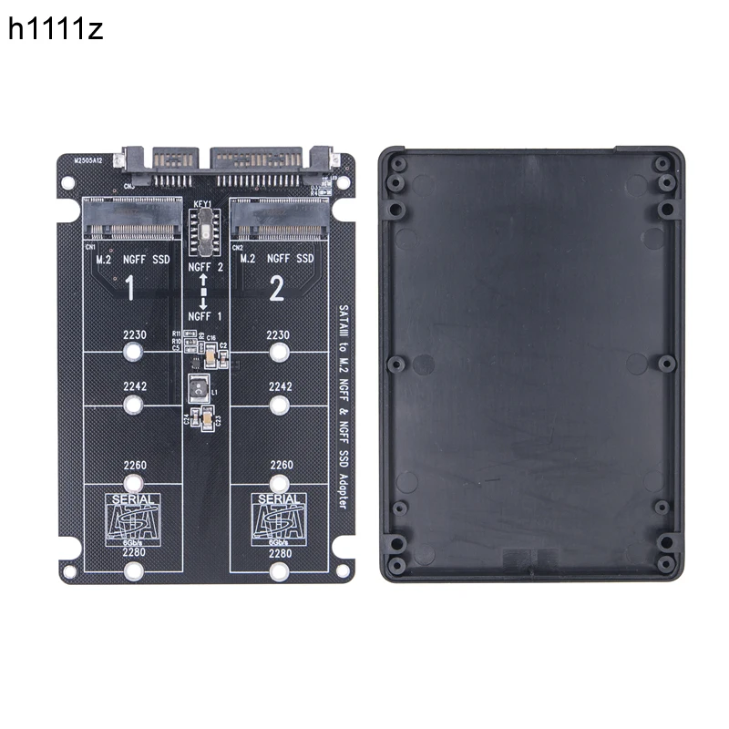 

Dual M.2 to SATA3.0 Adapter M.2 SATA Protocol SSD Adapter 2 Port NGFF M.2 B Key to SATA 3.0 6Gbps M2 to SATA Converter Card Case