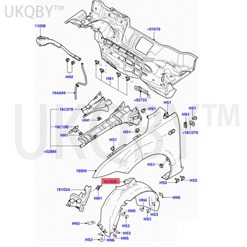 Ford Fo cus 리프 라이닝 적용 L 5M5116115AB