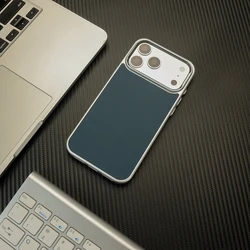 Premium Fabric Grain Electroplated Durable Protective Phone Case - iPhone 15 (Blue)