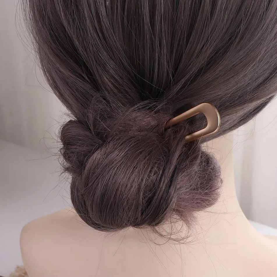 Luxuriöse Metall-Haarspange im französischen Stil, U-förmiger Haarstab, Muschel-U-Haarspange für Damen und Mädchen, Hochzeitsfrisur, Haarschmuck – Detail 3