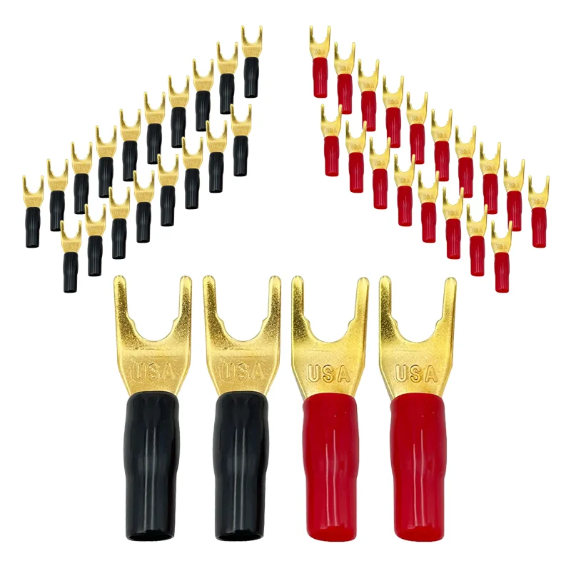 Altifalante sem Solda em Forma de u Conectores Banana Plug Adaptador Banana Altifalante Fork 20 Pcs 10 Pares