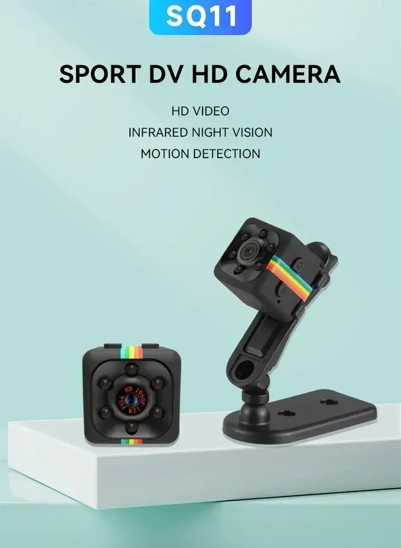 SQ11 1080P HD Mini Camera Smart Webcam with IR Night Vision SD Card Direct Recording Surveillance IP Camera 2