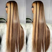 13x4 13x6 HD dentelle avant P427 mettre en évidence os droite perruques de cheveux humains 200 densité brésilienne miel blond couleur perruques de cheveux humains 4