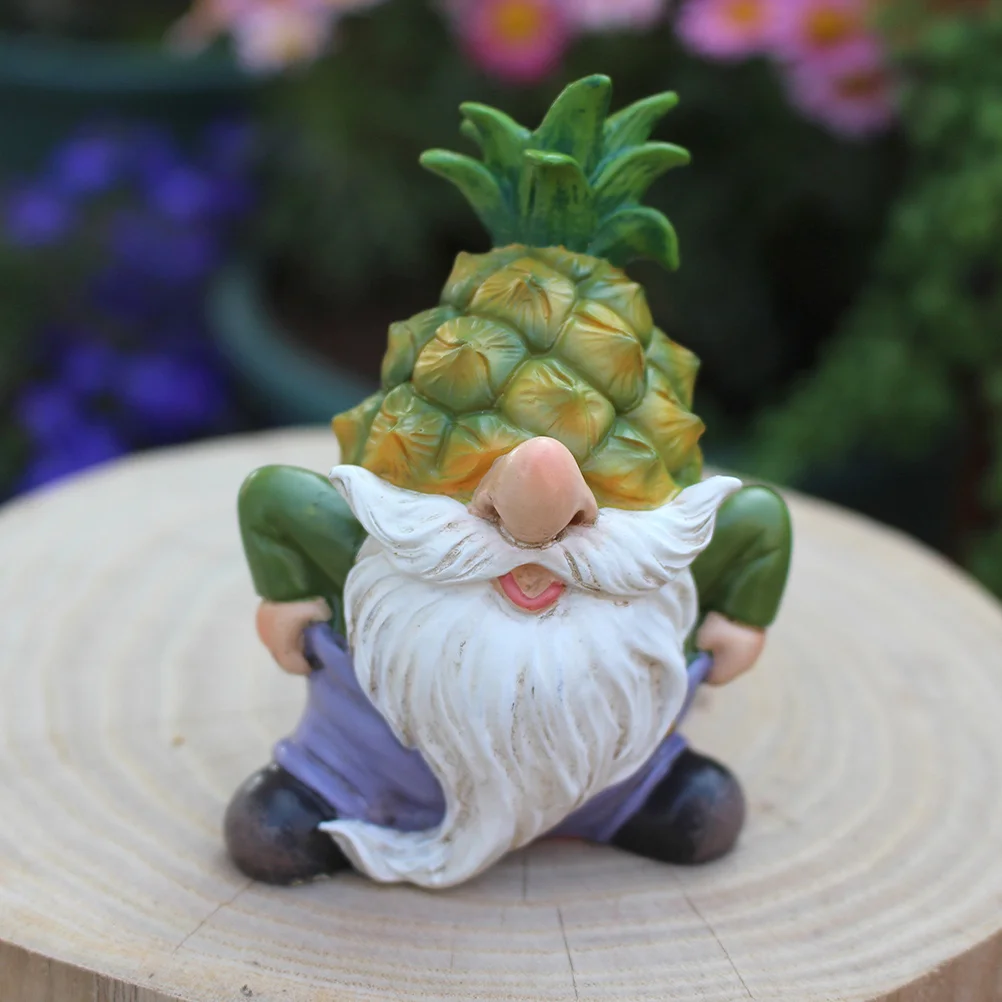 

Pineapple Gnome Outdoor Resin Statue Crafts Bookshelf Decoration Garden Accessory Decors Cute Desktop
