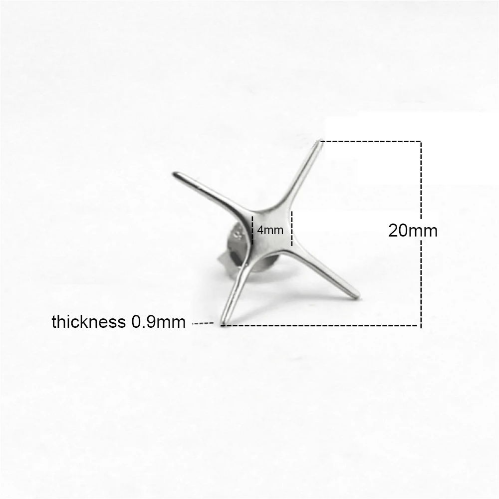 2 Pairs Stud Post Earring Blank Solid 925 Silver Claw Earwires Base Finding Making DIY Jewelry Craft Personalized Gift for Women
