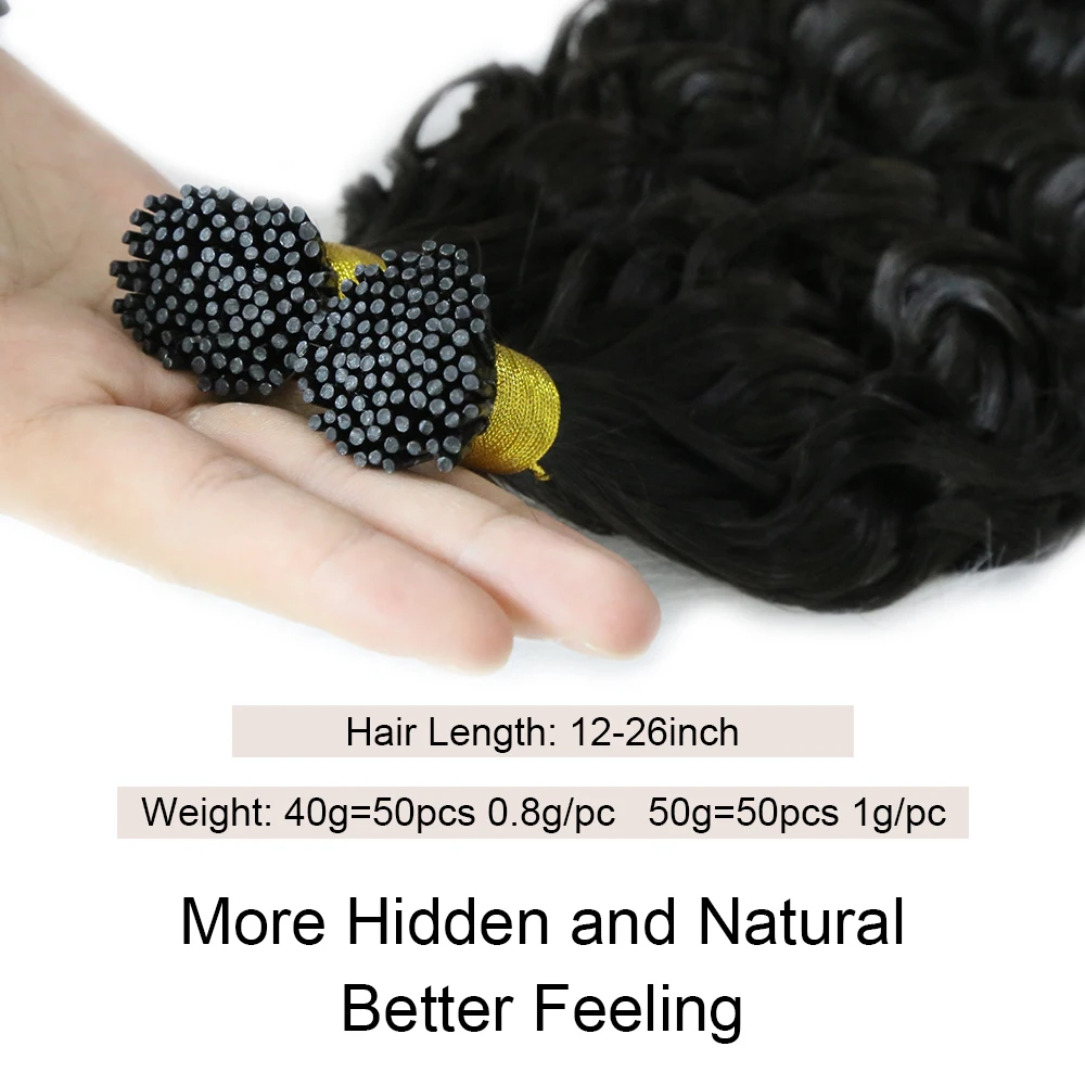 Hair Extensions Natural Wave ITIP Hair Extension Brazilian Human Remy Hair Extensions 0.8/1g/pc 50pcs Women Natural Fusion Human Hairpiece