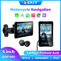 EKIY 5 Inch Motorcycle GPS Screen Rotating Motorcycle Carplay Screen Navigation GPS Monitor Wireless Carplay Android Auto