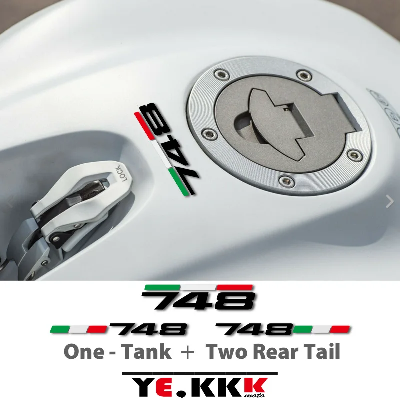 For Ducati 748 Fuel Tank Cap Fuel Tank Rear Tail Rear Fairing Sticker Decal Cutout Italian Flag  Any Number Sticker Decal