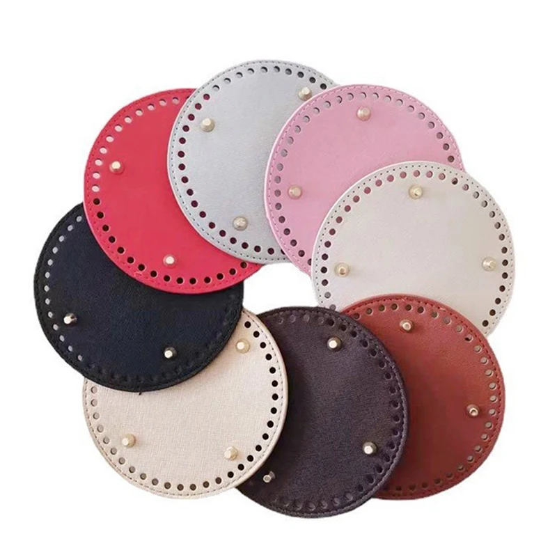 

1PC 15cm Leather Bag Bottoms DIY Handmade Round Bottom Bag Accessories For Knitting Bags Handbag Crossbody Bags Bottom
