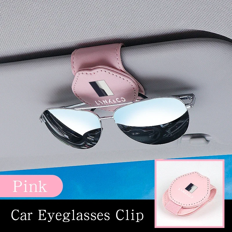 

Car Glasses Frame for Lynk Co 05 01 02 03 06 Defender Sunglasses Frame Sun Visor Mounting Leather Glasses Case Clip Accessories