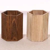 1PC Wooden Pen Holders Desktop Storage INS Style Large Capacity Pen Holder Box Multifunctional Wooden Pencil Organizer 2