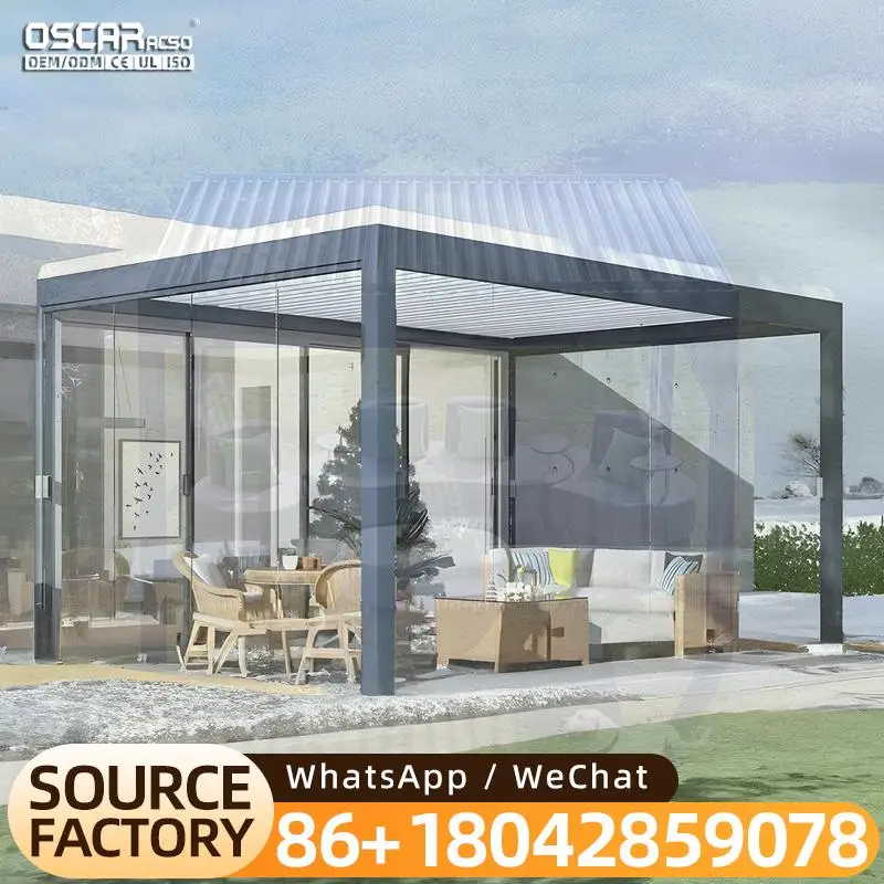 Outdoor Privacy Space Waterproof Electric Gazebo Lighting Roof Pergola for Garden Patio Backyard pergola