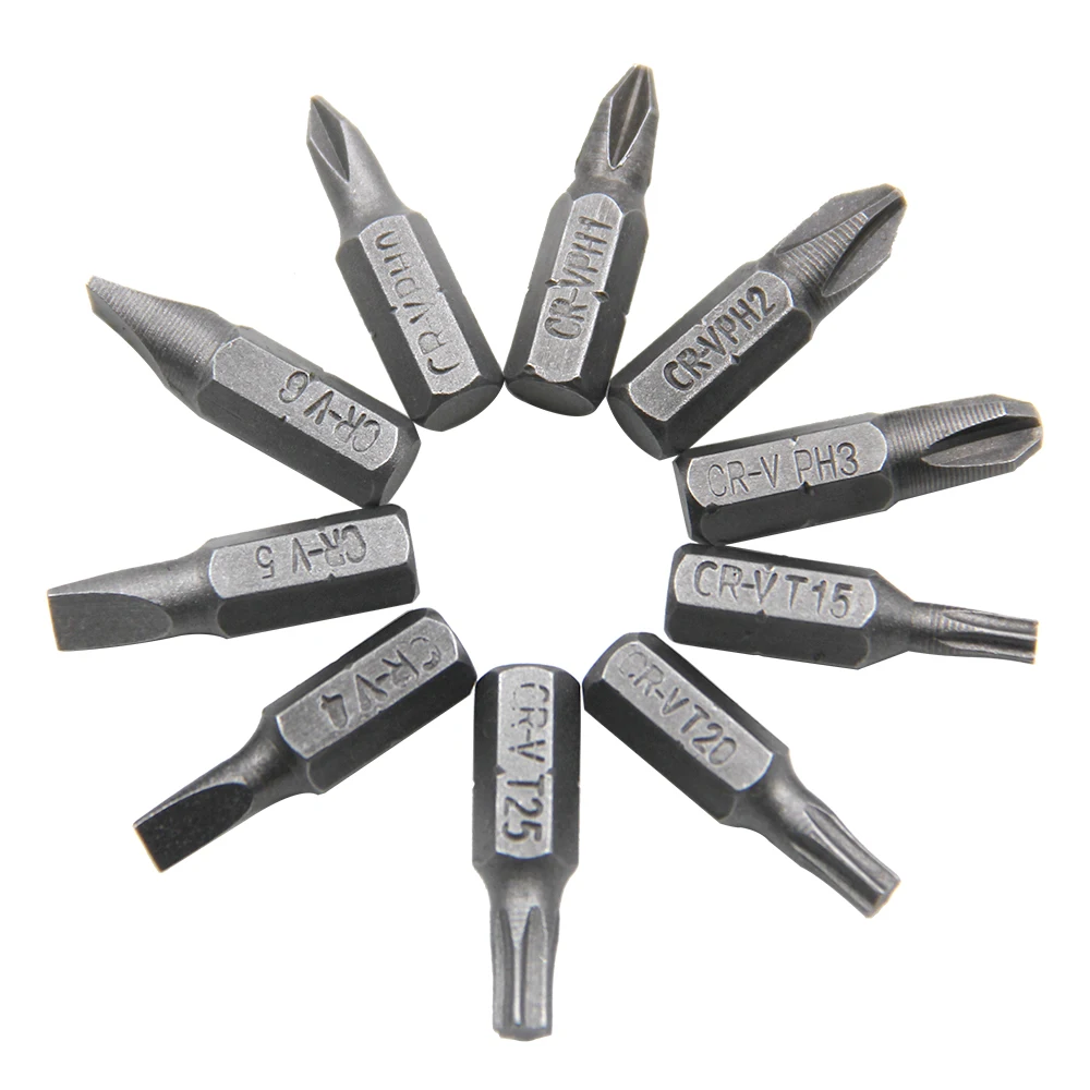 10pc Rubber Strip Cross Screwdriver Head Bit 60mm Conversion Extension Rod Woodworking Power Tool Set Image 6