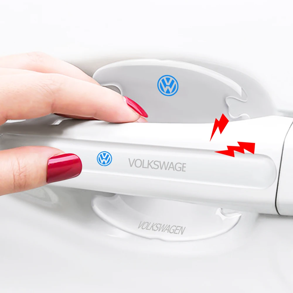 새로운 자동차 도어 볼 핸들 보호 스티커 VW 골프 폴로 파사트 티구안 투란 제타 비틀 용 투명 스크래치 방지 필름