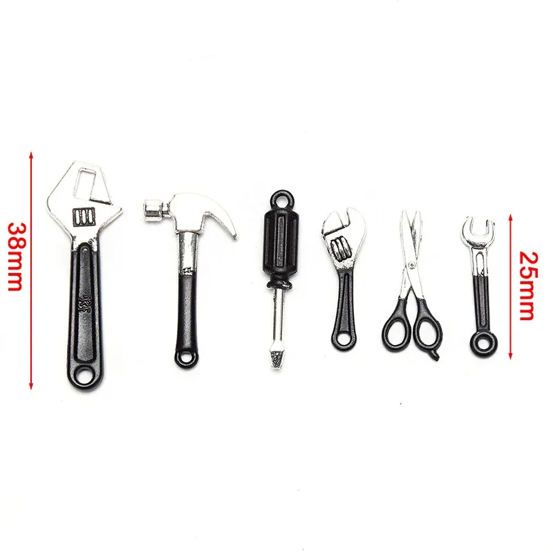 6Pcs Dollhouse Miniature Repair Kits Accessories Miniature Hammer Wrench Doll House Furniture Decoration