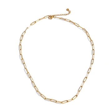 Minimalist Stainless Steel Metal Chain Necklace Bracelet Bangle for Women 18K PVD Plated Golden Fashion Jewelry 8