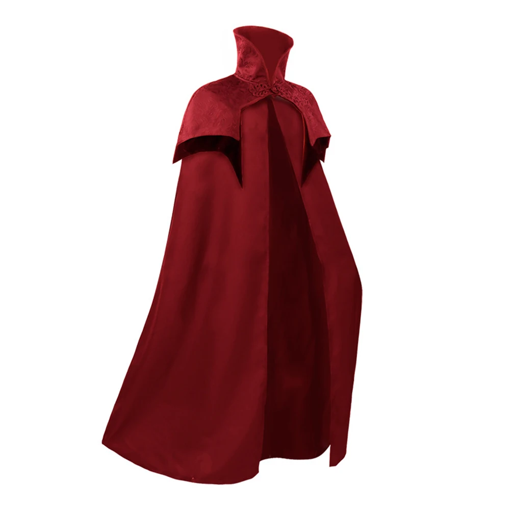 

2023 New Hooded Solid Color Loose Windbreak Windbreaker Stand Neck Halloween Stage Cloak Gothic Men Long Cape Overcoat VD3482