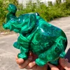 Rare Natural Malachite Carved Elephant Hand-Carved Quartz Crystal Mineral Reiki Healing Gemstone Home Office Degaussing Stone 1
