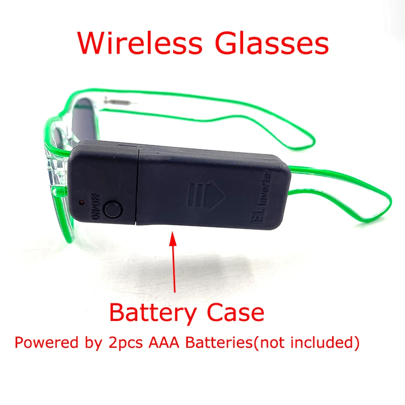 EL Wireless Leuchtende LED-Brille, Neon-Leuchtbrille, modische Brille für Damen und Herren, Hochzeits- und Club-Requisiten, Partygeschenk – Detail 15