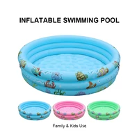 Piscine gonflable ronde arc-en-ciel 3 couleurs, design à 3 couches de chambre à air, portable, pour jardin extérieur, jeux aquatiques pour enfants 1