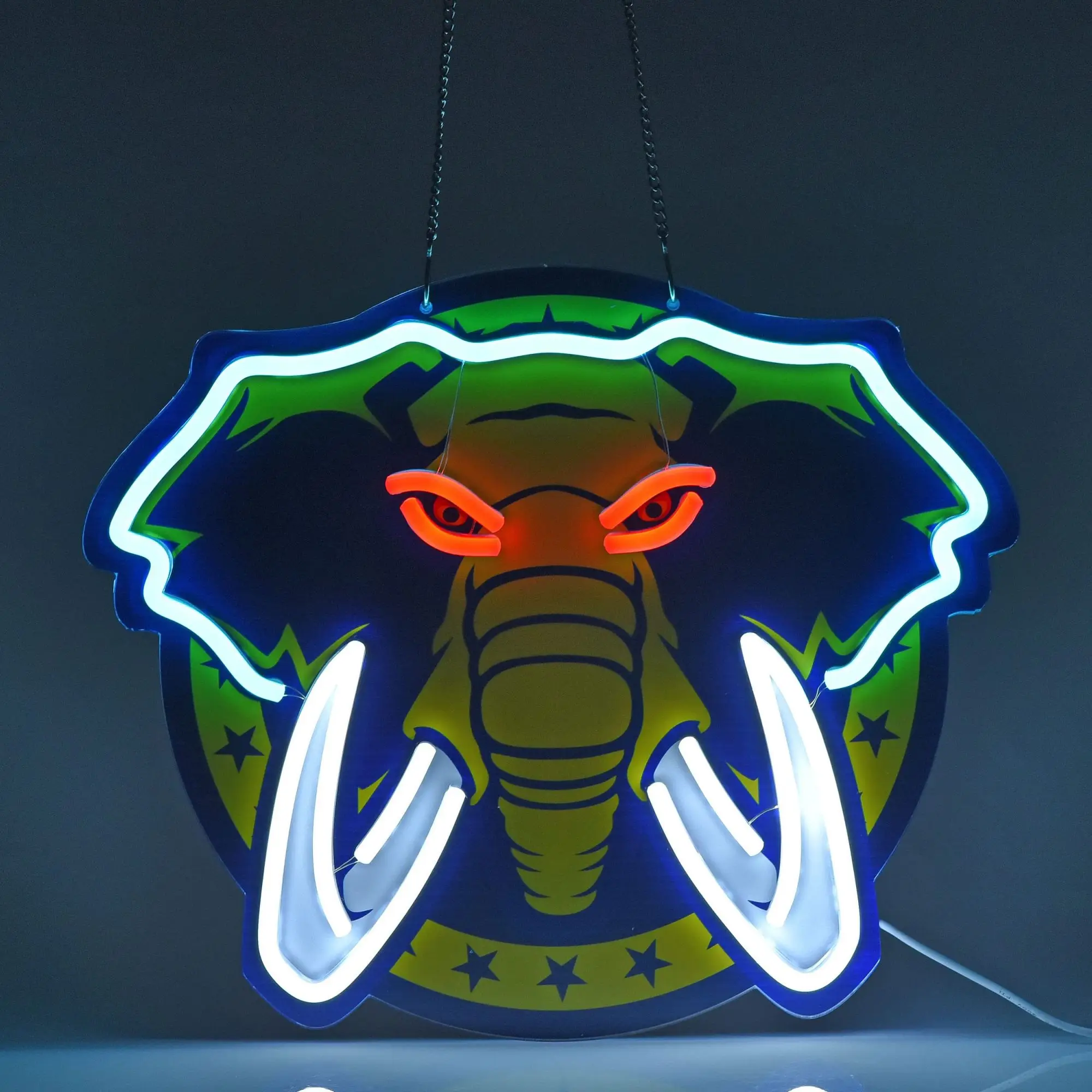 

Elephant Neon Sign for Wall Decor USB Led Neon Light Sign for Game Room Man Cave, Elephant of UV Printed for Gamer Night Light